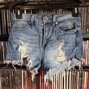 Kendall + Kylie Distressed Denim Jean Shorts Festival Summer Style Size 25 XS